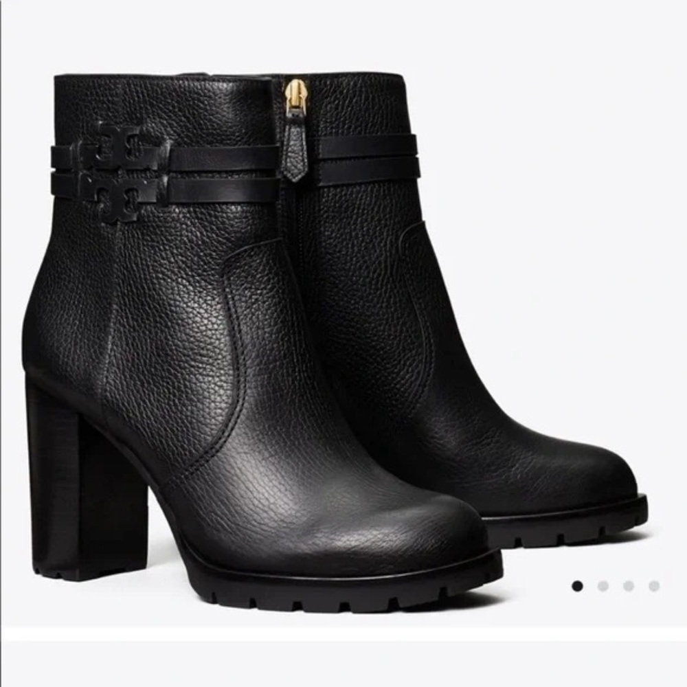 Offers Welcome!! NWT Tory Burch 90mm Lug Sole Boot - Tumbled Leather - Black